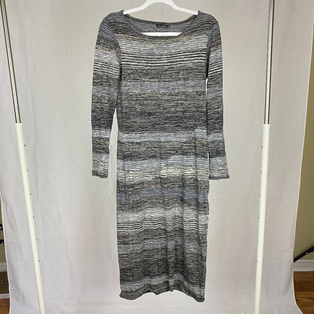 Massimo Dutti Long Sleeve Space Dyed Midi Dress